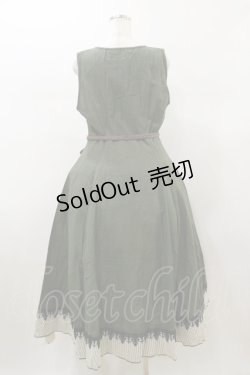 画像2: Forest Song（海外ロリータブランド） / 灰緑の縦縞クラシカルジャンパースカート XL グリーン H-26-01-08-083-LO-OP-NS-ZH