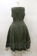 画像2: Forest Song（海外ロリータブランド） / 灰緑の縦縞クラシカルジャンパースカート XL グリーン H-26-01-08-083-LO-OP-NS-ZH (2)