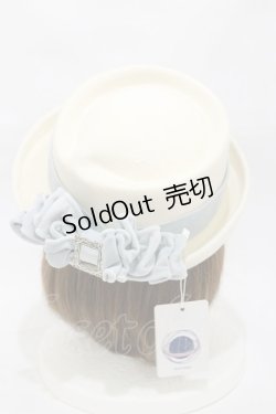 画像2: Hoshibako Works / ラッピングリボン ベルベットリボンウール帽子  オフ/サックス H-26-01-08-017-LO-AC-NS-ZH