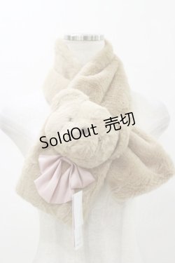 画像1: Chalmiere / ふわふわくまマフラー  ピンク H-26-01-08-030-LO-ZA-NS-ZH