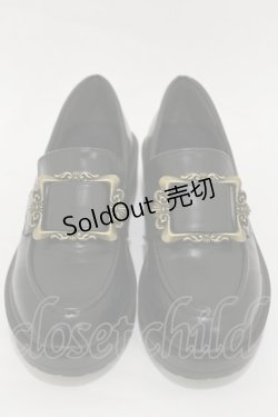 画像1: axes femme / フロントバックルローファー M/23.5cm ブラック H-26-01-08-031-AX-SH-NS-ZH