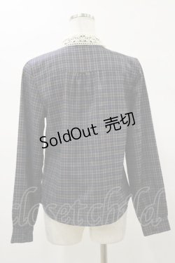 画像2: Fi.n.t / レース衿チェックシャツ Free NAVY×BR H-26-01-08-037-CA-BL-NS-ZH