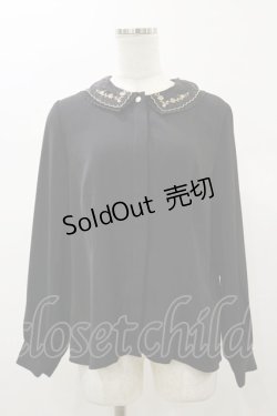 画像1: Fi.n.t / ローズ刺繍ダブルカラーブラウス Free Black H-26-01-08-038-CA-BL-NS-ZH