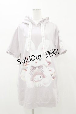 画像1: NOEMIE / マイメロディ/うさ耳フードフリル裏毛パーカー Free ピンク H-26-01-08-042-LO-TO-NS-ZH