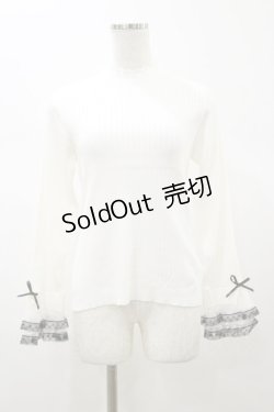 画像1: axes femme / リボン×チュールレースニット Free 白 H-26-01-08-044-AX-TO-NS-ZH