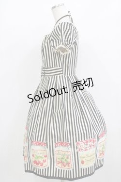 画像2: Emily Temple cute / ストライプ＆ジャム瓶ワンピース  クロ H-26-01-09-1003-ET-OP-KB-ZH