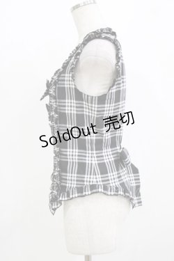 画像2: PEACE NOW / チェックリボンフリルビスチェ  ブラック H-26-01-09-1032-PU-TO-KB-ZH