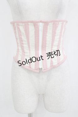 画像1: Dangerous nude / ストライプコルセット  ピンク H-26-01-09-1033-PU-TO-KB-ZH
