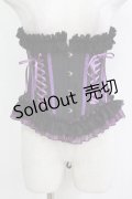 MR corset / レースアップフリルコルセット  ブラック×パープル H-26-01-09-1034-PU-ZA-KB-ZH