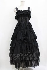 ATELIER PIERROT / ロングバッスルジャンパースカート  ブラック H-26-01-09-1004-EL-OP-KB-ZH