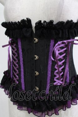 画像4: MR corset / レースアップフリルコルセット  ブラック×パープル H-26-01-09-1034-PU-ZA-KB-ZH