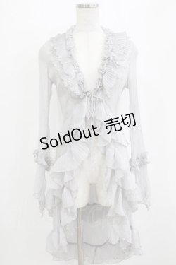 画像1: Ozz oneste / プリーツフリルワッシャーカーデ  グレー H-26-01-09-1035-OO-TO-KB-ZH