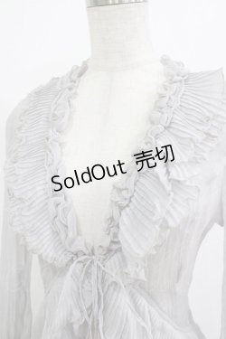 画像4: Ozz oneste / プリーツフリルワッシャーカーデ  グレー H-26-01-09-1035-OO-TO-KB-ZH