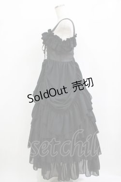 画像2: ATELIER PIERROT / ロングバッスルジャンパースカート  ブラック H-26-01-09-1004-EL-OP-KB-ZH