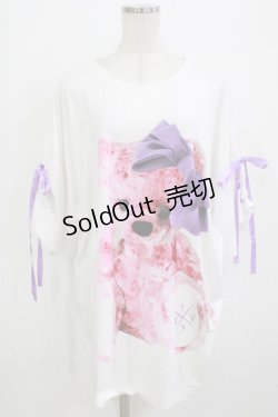画像1: TRAVAS TOKYO / RIBBON BEAR BIG Tシャツ  白 H-26-01-09-1038-PU-TO-KB-ZH