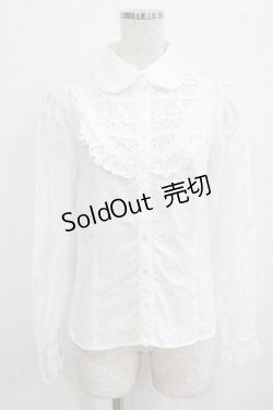 画像1: Emily Temple cute / ヨークレースブラウス  ホワイト H-26-01-09-1039-ET-BL-KB-ZH
