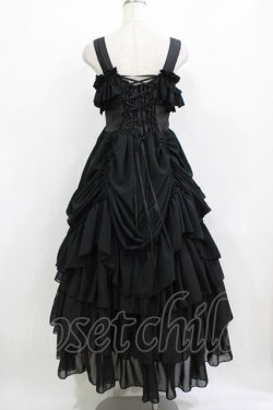 画像3: ATELIER PIERROT / ロングバッスルジャンパースカート  ブラック H-26-01-09-1004-EL-OP-KB-ZH