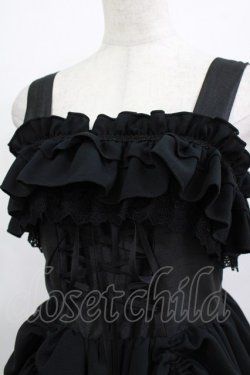 画像4: ATELIER PIERROT / ロングバッスルジャンパースカート  ブラック H-26-01-09-1004-EL-OP-KB-ZH