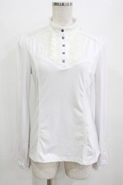 画像1: Ozz oneste / ハイネックカットソー  白 H-26-01-09-1046-OO-TO-KB-ZH