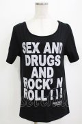 SEX POT ReVeNGe / プリントTシャツ  ブラック H-26-01-09-1048-SP-TO-KB-ZH