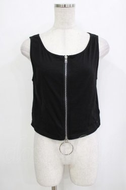 画像1: KRY CLOTHING / リングZIPインナー  黒 H-26-01-09-1050-EL-TO-KB-ZH
