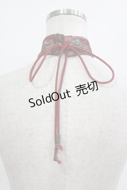 画像2: Ozz oneste / チャイナ襟チョーカー  エンジ H-26-01-09-1055-OO-AC-KB-ZH