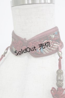 画像3: Ozz oneste / チャイナ襟チョーカー  エンジ H-26-01-09-1055-OO-AC-KB-ZH