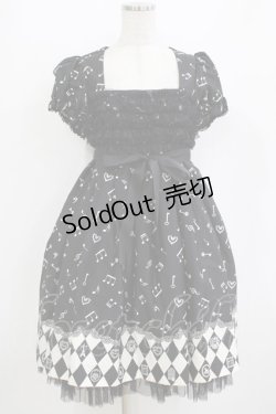 画像1: PEACE NOW / チュールフリルプリントワンピース  ブラック H-26-01-09-1009-PU-OP-KB-ZH