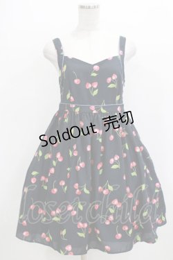 画像1: MILK / ハートチェリーベビードール  ネイビー×レッド H-26-01-09-1010-ML-OP-KB-ZH