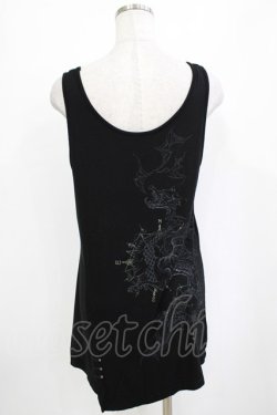 画像3: Ozz Croce / リブ切替ロングタンク  ブラック H-26-01-09-1016-OO-TO-KB-ZH