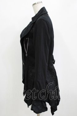 画像2: h.naoto Blood / プリント切替ジャケット  ブラック H-26-01-09-1021-HN-JA-KB-ZH