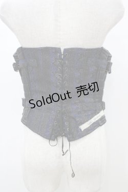 画像2: alice auaa / ジャガード切替コルセット  ブラック×ネイビー H-26-01-10-005-AA-ZA-KB-ZH