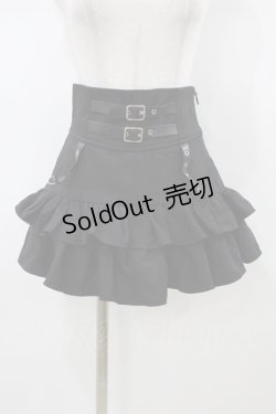 画像1: Amilige / コルセット風フリルスカート  ブラック H-26-01-10-041-PU-SK-KB-ZH