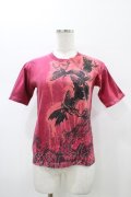DARK RED  RUM / ダメージプリントTシャツ  赤 H-26-01-10-045-HN-TO-KB-ZH