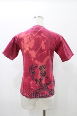 画像2: DARK RED  RUM / ダメージプリントTシャツ  赤 H-26-01-10-045-HN-TO-KB-ZH