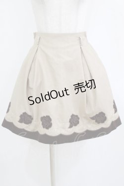 画像1: axes femme POETIQUE / 薔薇ベロア刺繍ミニスカート M ベージュ H-26-01-10-1025-AX-SK-NS-ZH