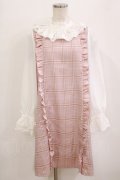 axes femme Kawaii / チェックドッキングワンピース M ピンク H-26-01-10-1030-AX-OP-NS-ZH