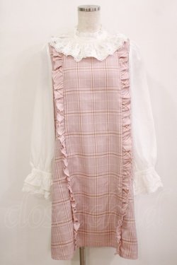 画像1: axes femme kawaii / チェックドッキングワンピース M ピンク H-26-01-10-1030-AX-OP-NS-ZH