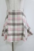 evelyn / ハイウエストチェックスカート Free ピンク H-26-01-10-1032-LO-SK-NS-ZH