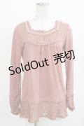 axes femme / レースプリーツプルオーバー M ピンク H-26-01-10-1040-AX-TO-NS-ZH
