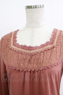 画像4: axes femme / レースプリーツプルオーバー M ピンク H-26-01-10-1040-AX-TO-NS-ZH