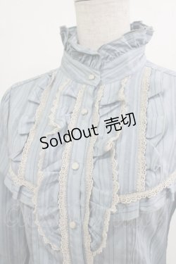 画像4: axes femme / ストライプブラウス M サックス H-26-01-10-1042-AX-BL-NS-ZH