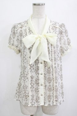 画像1: axes femme / シフォンリボンブラウス M オフ H-26-01-10-1046-AX-BL-NS-ZH