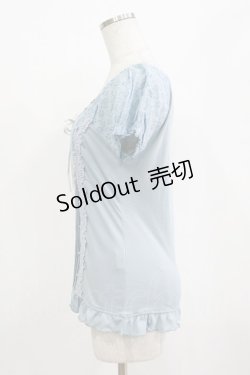 画像2: axes femme / レース切替プルオーバー M サックス H-26-01-10-1047-AX-TO-NS-ZH