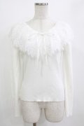 An MILLE / レースカラーフリルニットソー Free オフ H-26-01-10-1049-EL-TO-NS-ZH