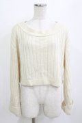 F i.n.t / エンブレム釦ワイドスリーブニットプルオーバー Free OFFWHITE H-26-01-10-1052-CA-TO-NS-ZH