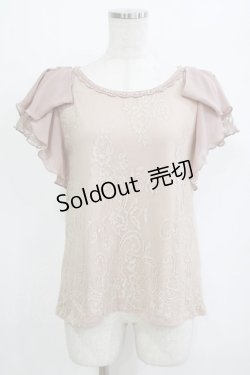 画像1: axes femme / シフォンフリルトップス M ピンク H-26-01-10-1055-AX-TO-NS-ZH