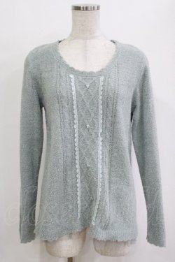 画像1: axes femme / パール使いニットPO M ミント H-26-01-10-1059-AX-TO-NS-ZH