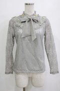 axes femme / 総レースボウタイプルオーバー M グレー H-26-01-10-1060-AX-TO-NS-ZH