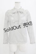 axes femme / 総レースボウタイプルオーバー M グレー H-26-01-10-1060-AX-TO-NS-ZH